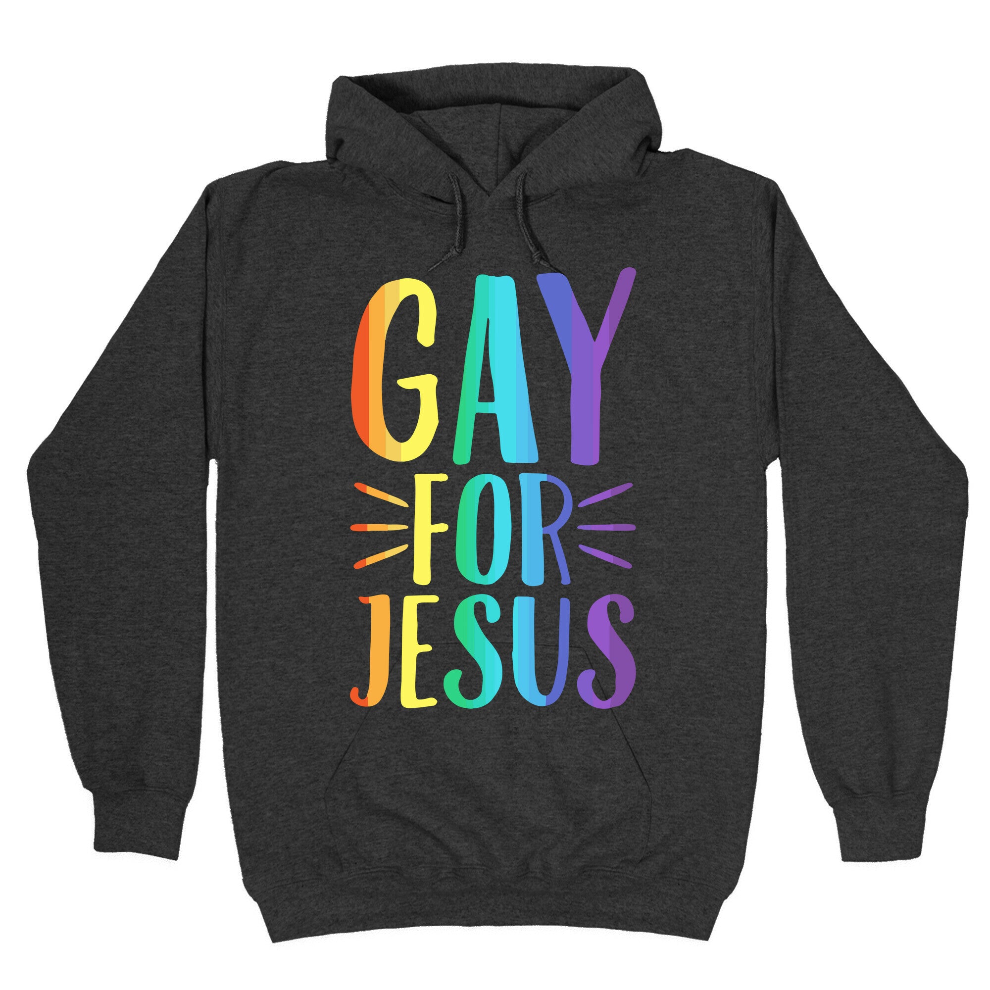 Gay For Jesus White Print Hoodie